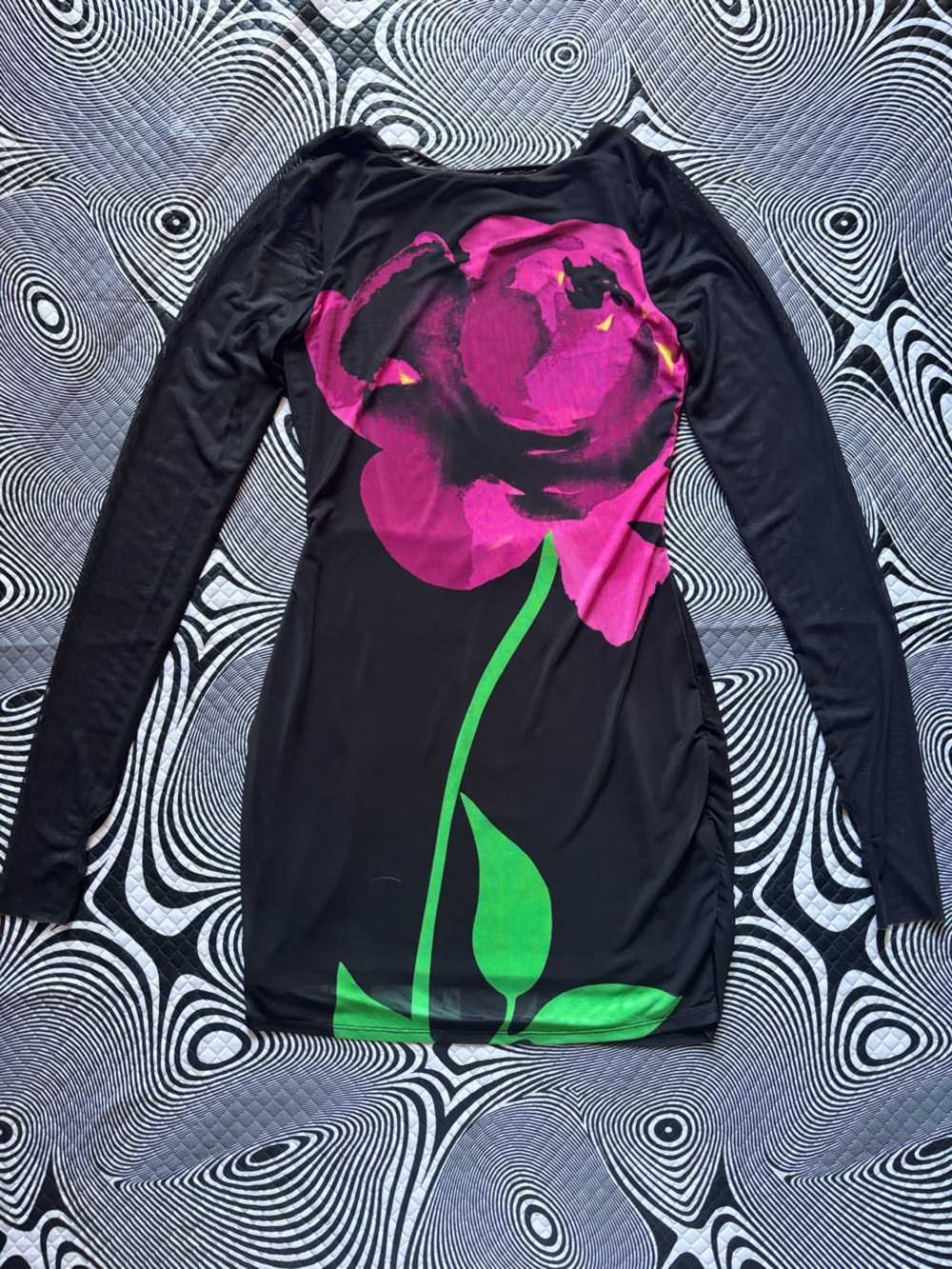 Floral Glam Y2K Grunge Goth Mesh AFRM flower dress